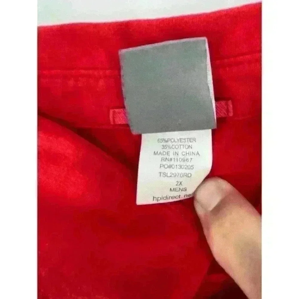TESLA Polo Shirt Mens 2XL Red Short Sleeve Cotton Sustainable Electric Vehicles - Picture 6 of 8